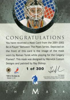 2015-16 In The Game Final Vault - 2001-02 Between The Pipes -The Mask Silver  (Silver Vault Stamp) #NNO Roman Turek Back