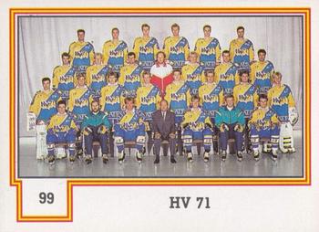 1990-91 Semic Elitserien (Swedish) Stickers #99 HV 71-Team Picture Front