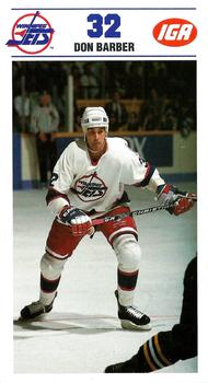 1990-91 IGA Winnipeg Jets #NNO Don Barber Front