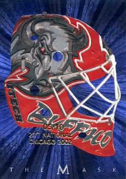 2001-02 Be a Player Between the Pipes - The Mask  23rd Chicago National 2002 #11 Martin Biron Front
