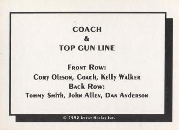 1992-93 Arizona Icecats (ACHA) #NNO Coach and Top Gun Line Back