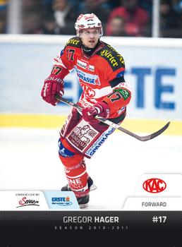2010-11 Erste Bank Eishockey Liga #47 Gregor Hager Front