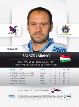 2010-11 Erste Bank Eishockey Liga #126 Balazs Ladanyi Back