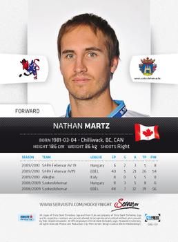 2010-11 Erste Bank Eishockey Liga #130 Nathan Martz Back