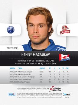 2010-11 Erste Bank Eishockey Liga #198 Kenny Macaulay Back