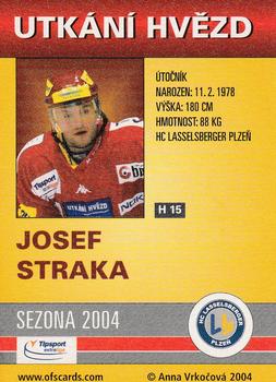 2004-05 Czech OFS - Czech/Slovak All-Star Game #15 Josef Straka Back