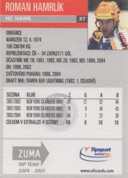 2004-05 Czech OFS - Zuma Top Team #37 Roman Hamrlik Back