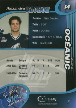 2004-05 Extreme Rimouski Oceanic (QMJHL) #2 Alexandre Vachon Back