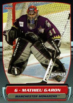 2004-05 Choice Manchester Monarchs (AHL) #13 Mathieu Garon Front