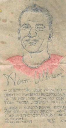 1962-63 York Peanut Butter Iron-On Transfers #29 Norm Ullman Back