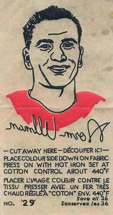 1962-63 York Peanut Butter Iron-On Transfers #29 Norm Ullman Front