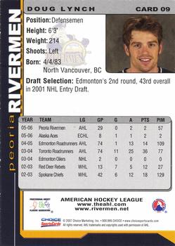 2006-07 Choice Peoria Rivermen (AHL) #9 Doug Lynch Back