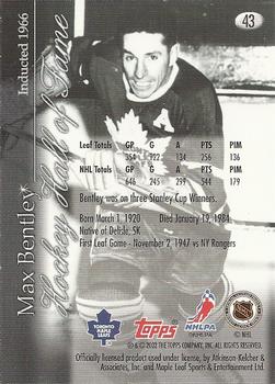2002-03 Toronto Maple Leafs Platinum Collection #43 Max Bentley Back