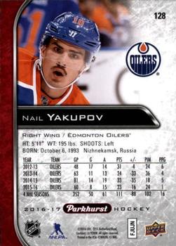 2016-17 Parkhurst - Red #128 Nail Yakupov Back