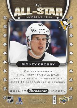 2016-17 Parkhurst - All Star Favorites #AS1 Sidney Crosby Back
