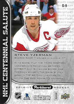 2016-17 Parkhurst - NHL Centennial Salute #S-9 Steve Yzerman Back
