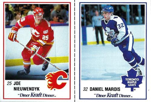 1989-90 Kraft - Panels #5  / 37 Joe Nieuwendyk  / Daniel Marois Front