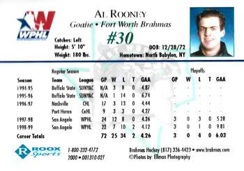 1999-00 Roox Fort Worth Brahmas (WPHL) #001310-02T Al Rooney Back