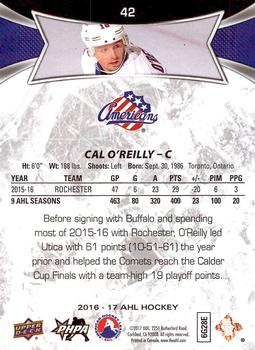 2016-17 Upper Deck AHL #42 Cal O'Reilly Back