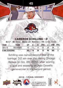 2016-17 Upper Deck AHL #45 Cameron Schilling Back