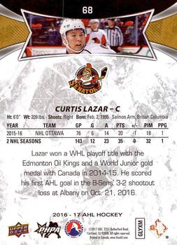 2016-17 Upper Deck AHL #68 Curtis Lazar Back