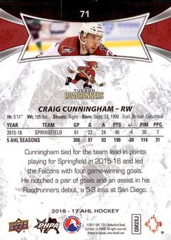 2016-17 Upper Deck AHL #71 Craig Cunningham Back
