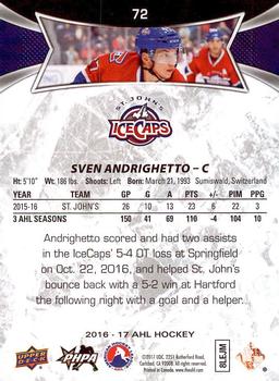 2016-17 Upper Deck AHL #72 Sven Andrighetto Back