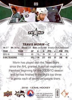 2016-17 Upper Deck AHL #89 Travis Morin Back