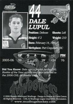 2005-06 Bossier-Shreveport Mudbugs (CHL) #9 Dale Lupul Back