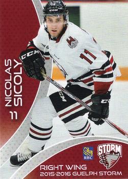2015-16 M&T Printing Guelph Storm (OHL) #A-05 Nicolas Sicoly Front