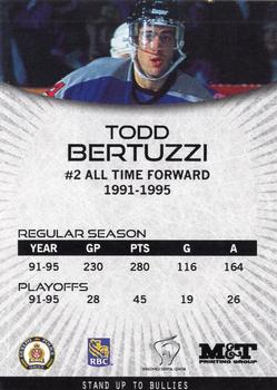 2015-16 Guelph Storm (OHL) Top 25 Alumni #A-06 Todd Bertuzzi Back