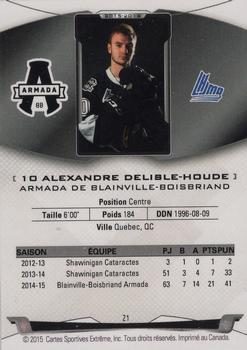 2015-16 Extreme Blainville Boisbriand Armada (QMJHL) #21 Alexandre Delisle-Houde Back