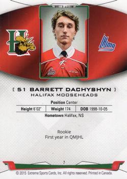 2015-16 Extreme Halifax Mooseheads (QMJHL) #18 Barrett Dachyshyn Back