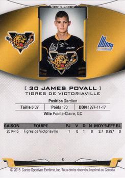 2015-16 Extreme Victoriaville Tigres (QMJHL) #8 James Povall Back