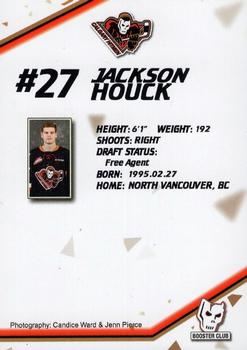 2015-16 Calgary Hitmen (WHL) Booster Club #22 Jackson Houck Back
