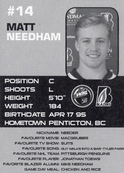 2015-16 Kamloops Blazers (WHL) #13 Matt Needham Back