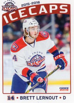 2015-16 Choice St. Johns IceCaps (AHL) #10 Brett Lernout Front