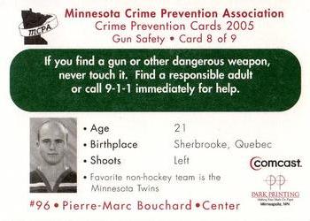 2005-06 Minnesota Wild Police #8 Pierre-Marc Bouchard Back