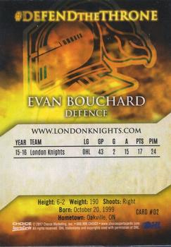 2016-17 Choice London Knights (OHL) Signature Series #2 Evan Bouchard Back