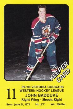 1989-90 Victoria Cougars (WHL) #8 John Badduke Front