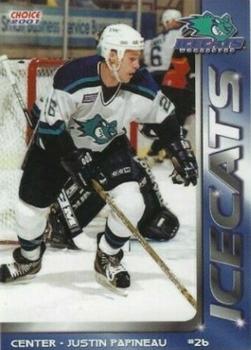 2000-01 Choice Worcester IceCats (AHL) #3 Justin Papineau Front