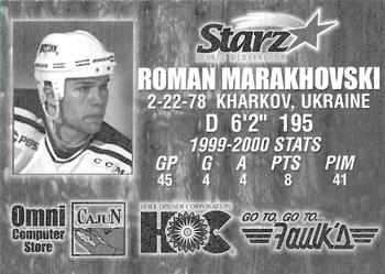 2000-01 Louisiana IceGators (ECHL) #NNO Roman Marakhovski Back