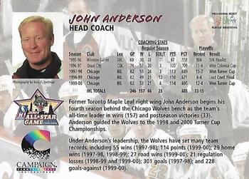 2000-01 Campaign Communications Chicago Wolves (IHL) #NNO John Anderson Back