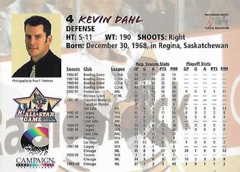 2000-01 Campaign Communications Chicago Wolves (IHL) #NNO Kevin Dahl Back