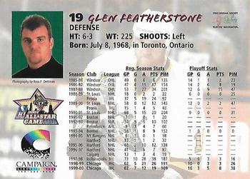 2000-01 Campaign Communications Chicago Wolves (IHL) #NNO Glen Featherstone Back