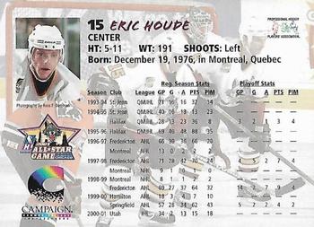 2000-01 Campaign Communications Chicago Wolves (IHL) #NNO Eric Houde Back