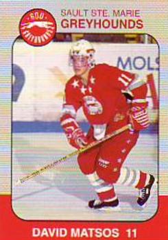 1993-94 Slapshot Sault Ste. Marie Greyhounds (OHL) Memorial Cup #12 David Matsos Front