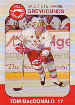 1993-94 Slapshot Sault Ste. Marie Greyhounds (OHL) Memorial Cup #17 Tom MacDonald Front
