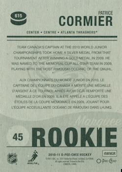 2011-12 O-Pee-Chee - 2010-11 O-Pee-Chee Rookie Update #615 Patrice Cormier Back