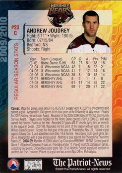 2009-10 Hershey Bears (AHL) #NNO Andrew Joudrey Back